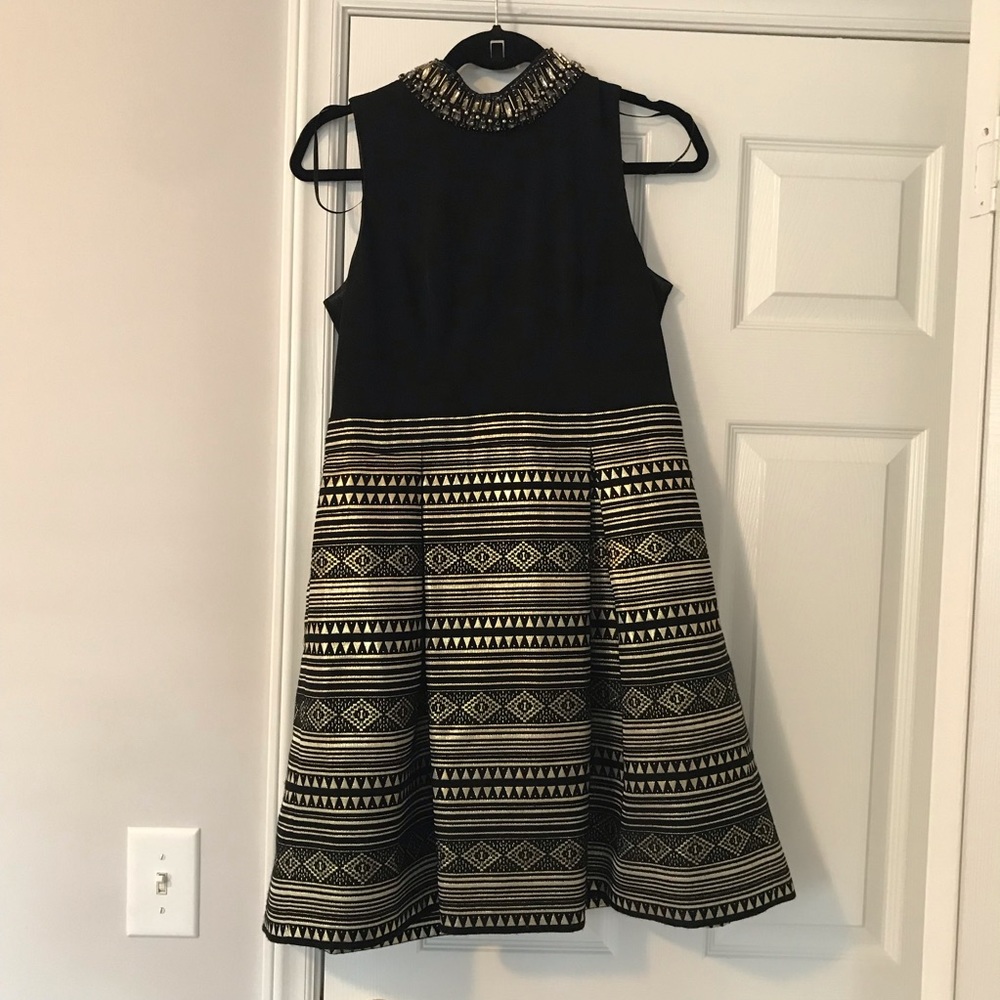 Vince Camuto black and gold cocktail dress